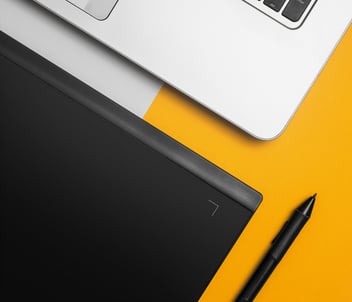 Pen and laptop