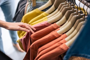 Clothes handing on a rack
