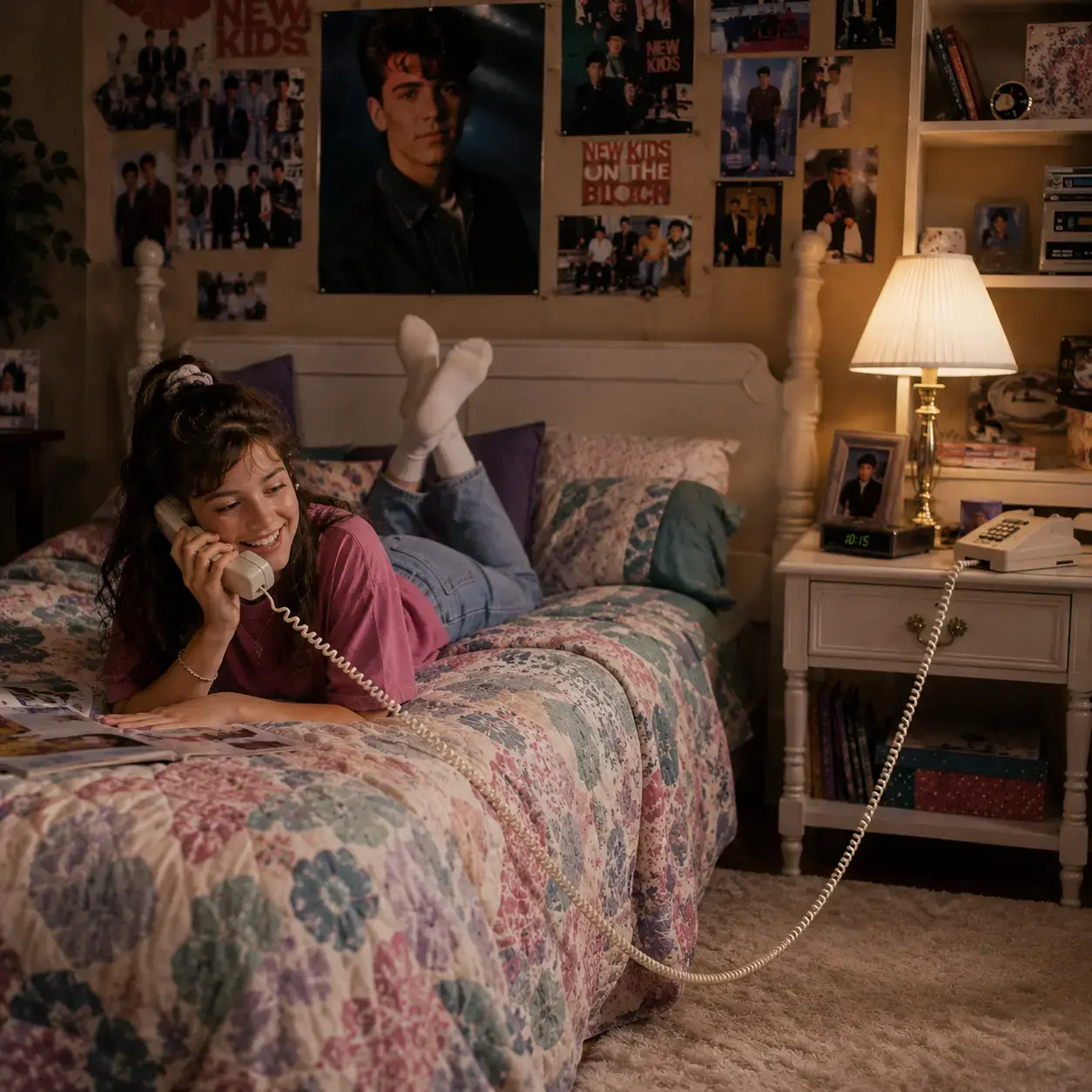 woman on a landline phone