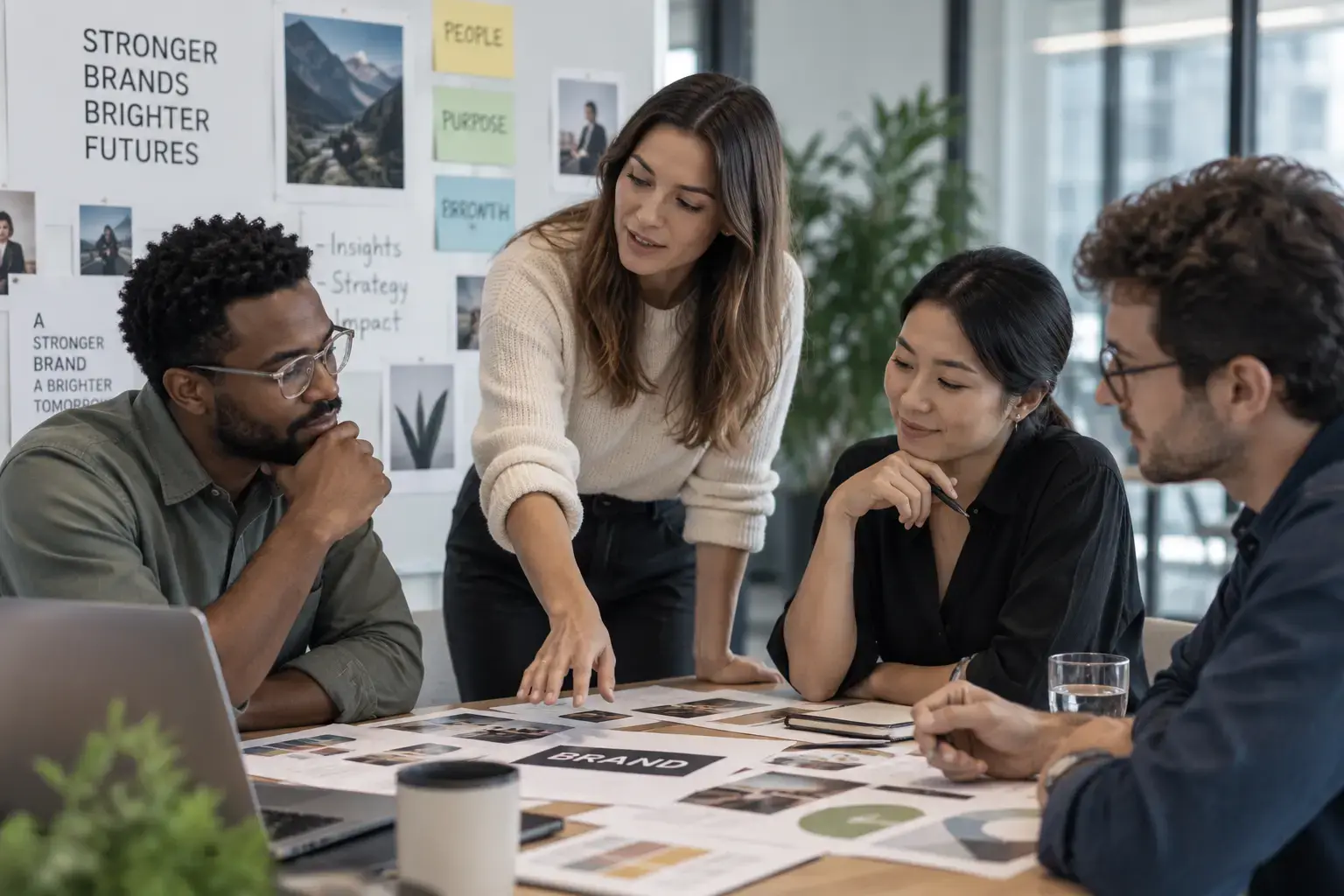 Group of people doing a branding brainstorm